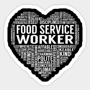 Food Service Worker Heart Sticker